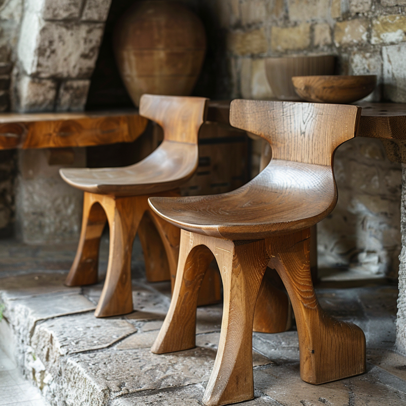 Elegant Wooden Chairs in Historical Setting (1)