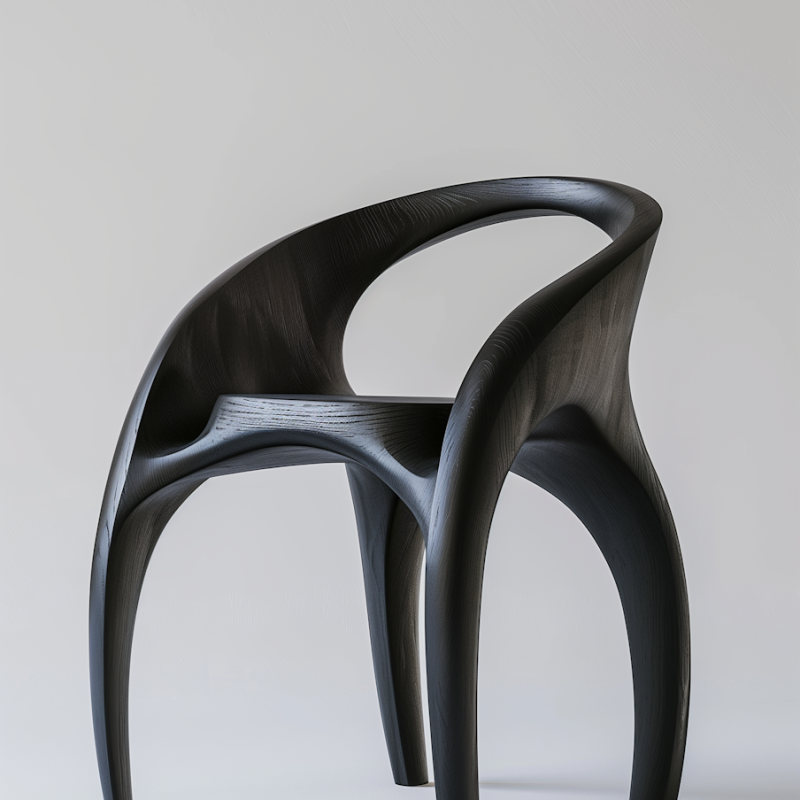 Sculptural Wooden Chair